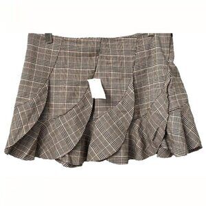 dm bm Juniors Size Medium Multicolor (Black/Pink)Plaid Ruffled Skirt Stretchy